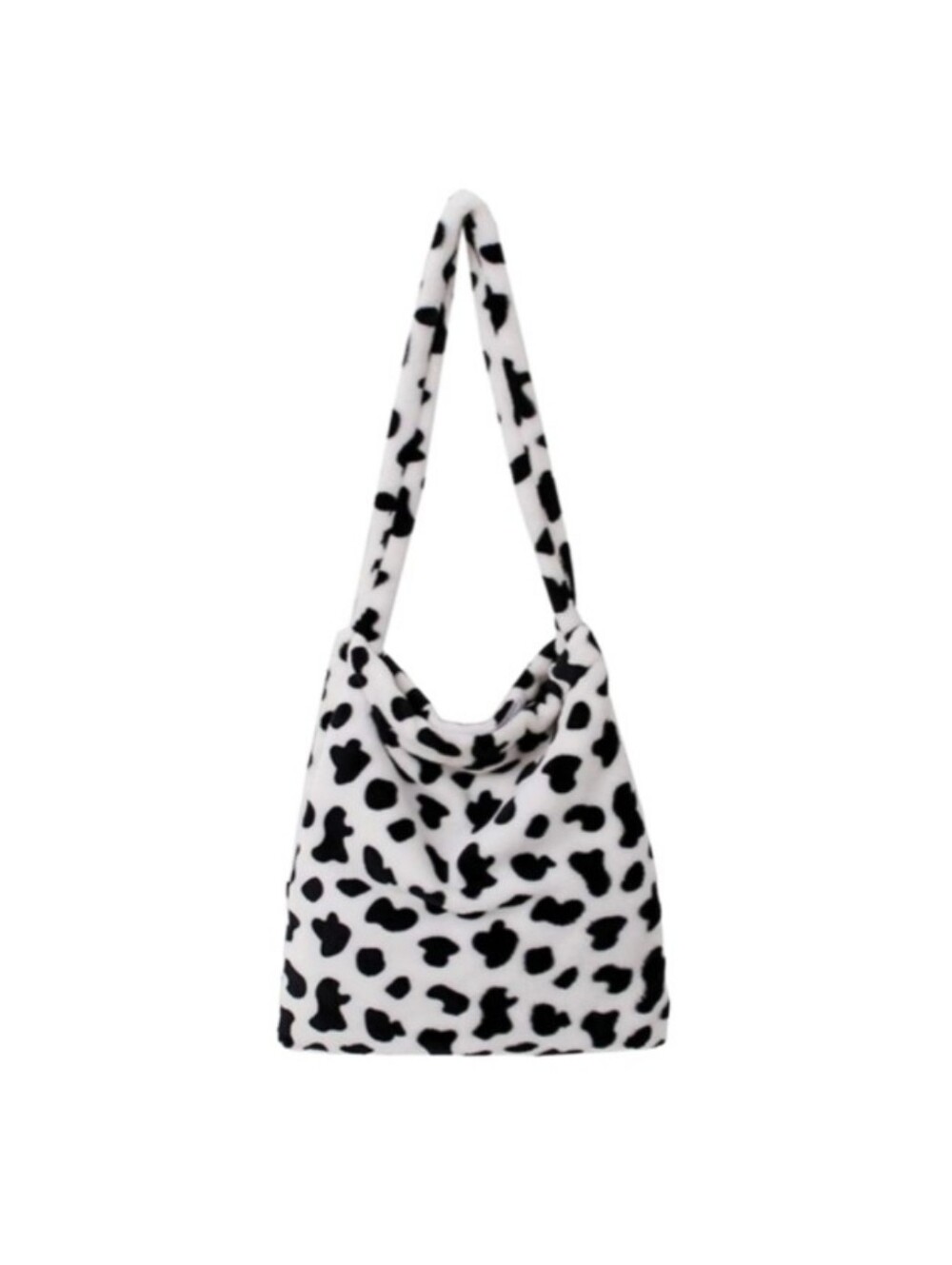Cow Print Fuzzy Shoulder Bag Western Boho Fall Fashion Purse NWT